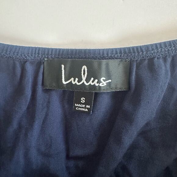 Lulu’s Learning to Fly Navy Blue Halter Jumpsuit Women’s size Small - Picture 9 of 13